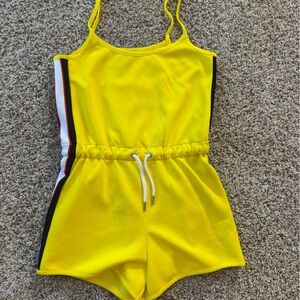 Topshop Bright Yellow Romper with Stripes on Side